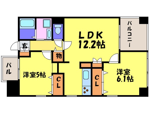 レジディア天神南の物件間取画像